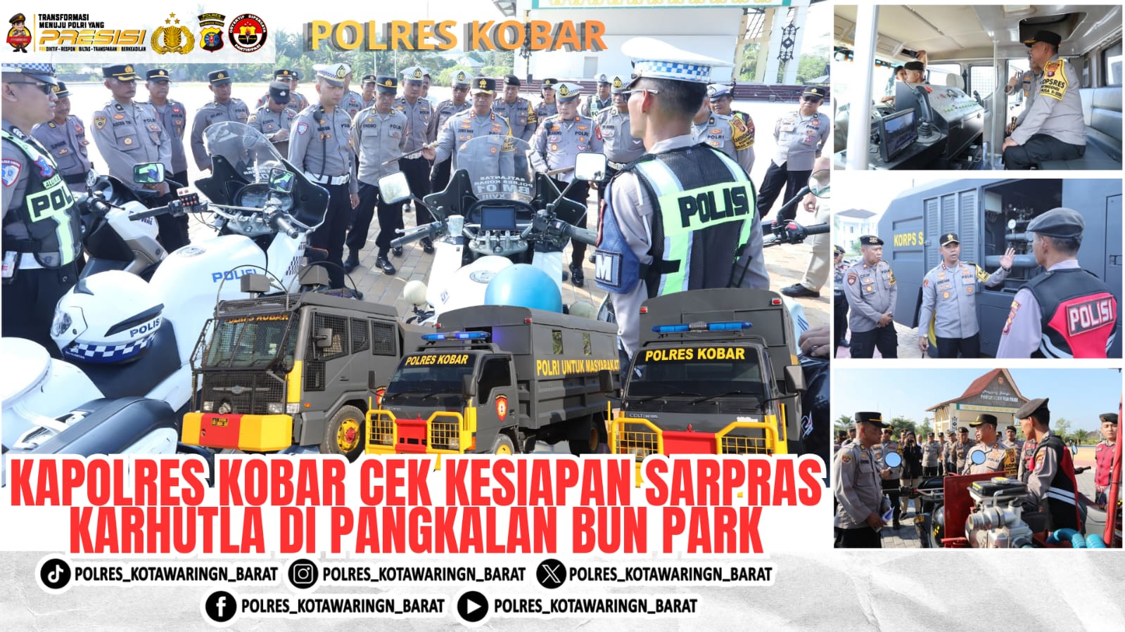 Kapolres Kobar Cek Kesiapan Sarpras Karhutla Di Pangkalan Bun Park