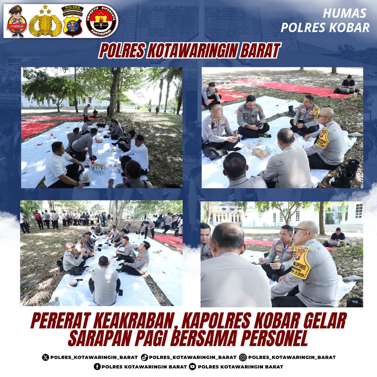 Pererat Keakraban, Kapolres Kobar Gelar Sarapan Pagi Bersama Personel