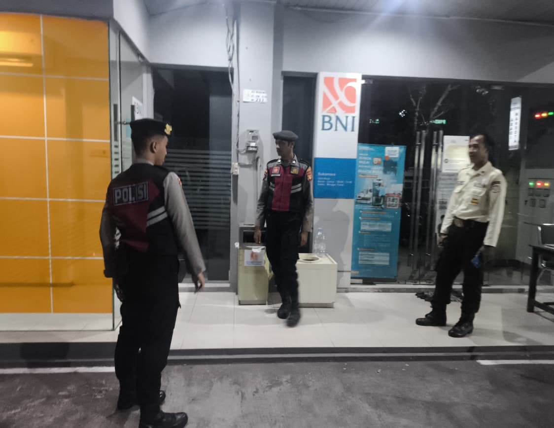 Cegah Kejahatan terhadap Pengguna ATM, Sat Samapta Polres Sukamara Patroli Malam di Bank BNI
